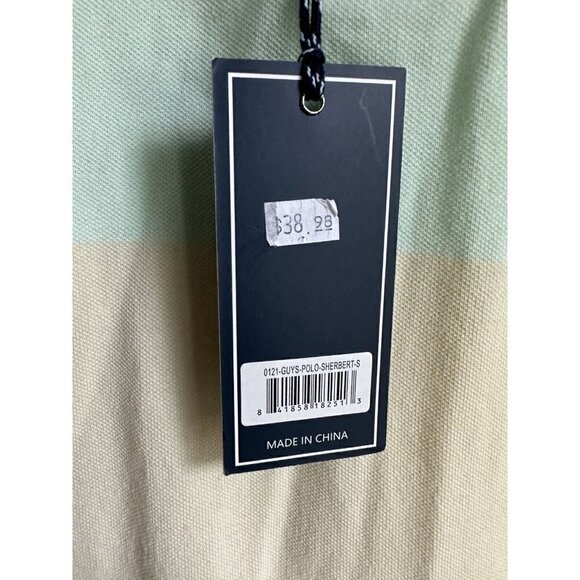 Simply Southern Men’s Small Polo Top Colorblock‎ Pink Yellow Green New - Picture 3 of 3